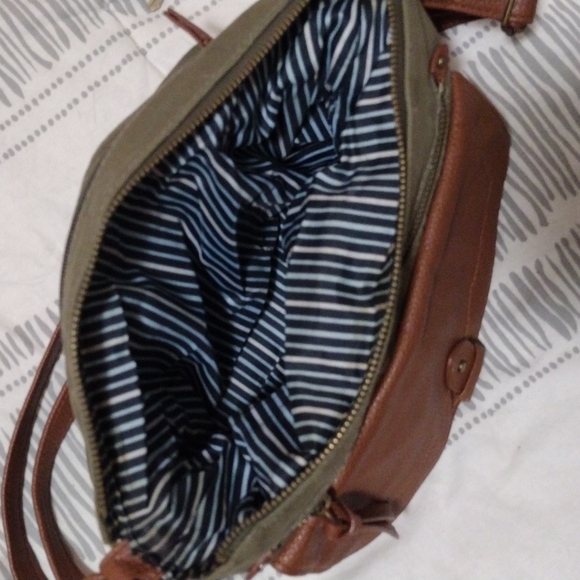 Dark green, brown leather purse - Picture 5 of 7